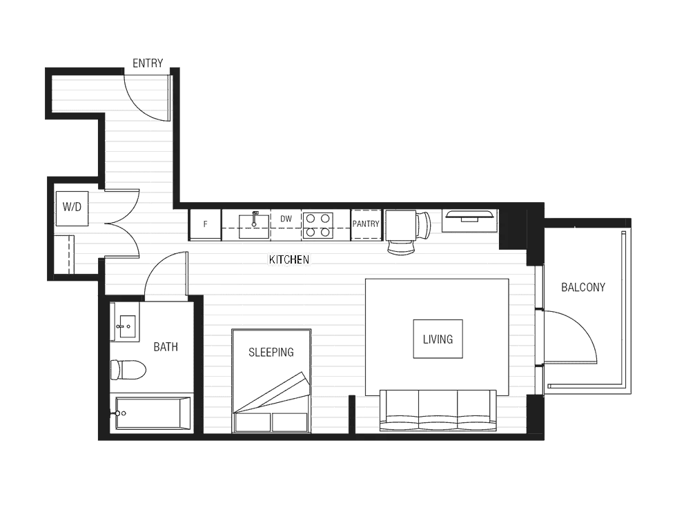 PLAN A1.1 | 1 BED, 1 BATH