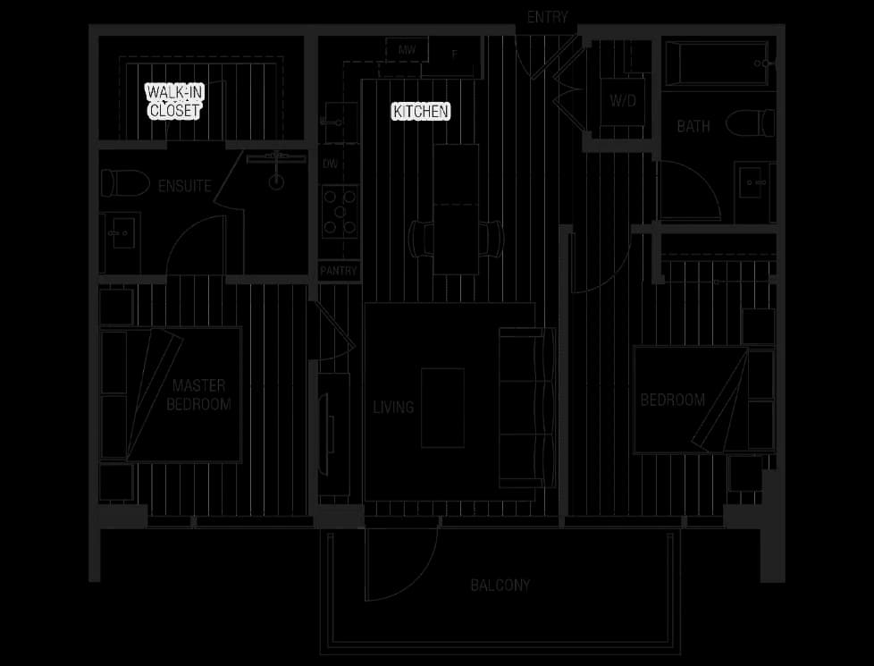 PLAN B1S | 2 BED, 2 BATH